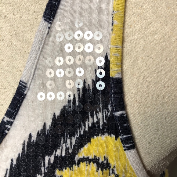 INC Black Yellow and Whit Tank Top Small - Picture 4 of 6